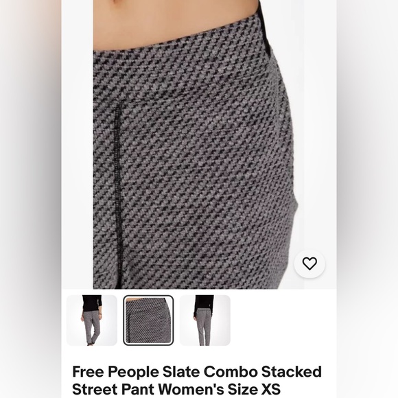 BNWT FREE PEOPLE SLATE COMBO STACKED STREET PANT XS ROOMY AND COMFY! - Picture 4 of 14